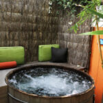 Back deck and hot tub ideas - Tropical - Patio - Los Angeles .