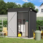 JOIVI Outdoor Storage Shed, 5'x3' Small Galvanized Metal Steel .