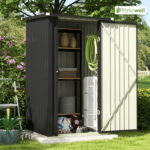 Patiowell 3 x 3 FT Outdoor Storage Metal Shed, Small Garden Tool .