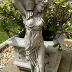 Lady With Wine Jug Stone Garden Statue | Outdoor Classical .