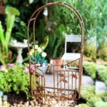 Rustic Vintage Garden Arch Gate Arbor Miniature Fairy Garden Dec