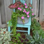 Upcycled Vintage Garden Decor - Gingham Garde