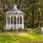 White Gazebo on Green Hill by Lake Fountain | White gazebo, Gazebo .