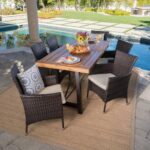 Torrens 7pc Acacia Wood/wicker Patio Dining Set - Brown .