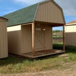 Loft Style Wood Storage Sheds With a 4 ft. Deck on Front - Shed .