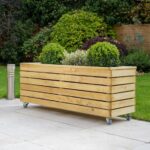 Forest 3'11 x 1'4 Linear Long Planter with Wheels | B