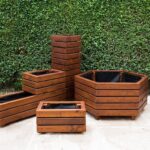 Modern Wooden Planter, Outdoor Garden Furniture, Fully Lined .