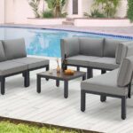 Amazon.com: AECOJOY Outdoor Patio Furniture Set, Metal Patio .